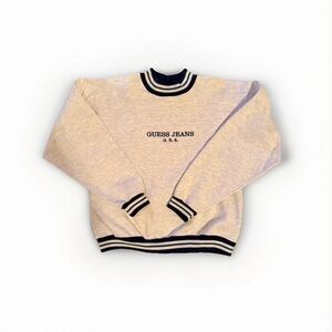 90s Vintage Guess by Marciano Men's GrayCrewneck Sweater